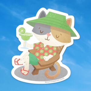 Pegatina de Meowgarita - Serie Cat Days of Summer