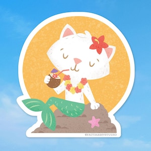 Pegatina Meowmaid - Serie Cat Days of Summer
