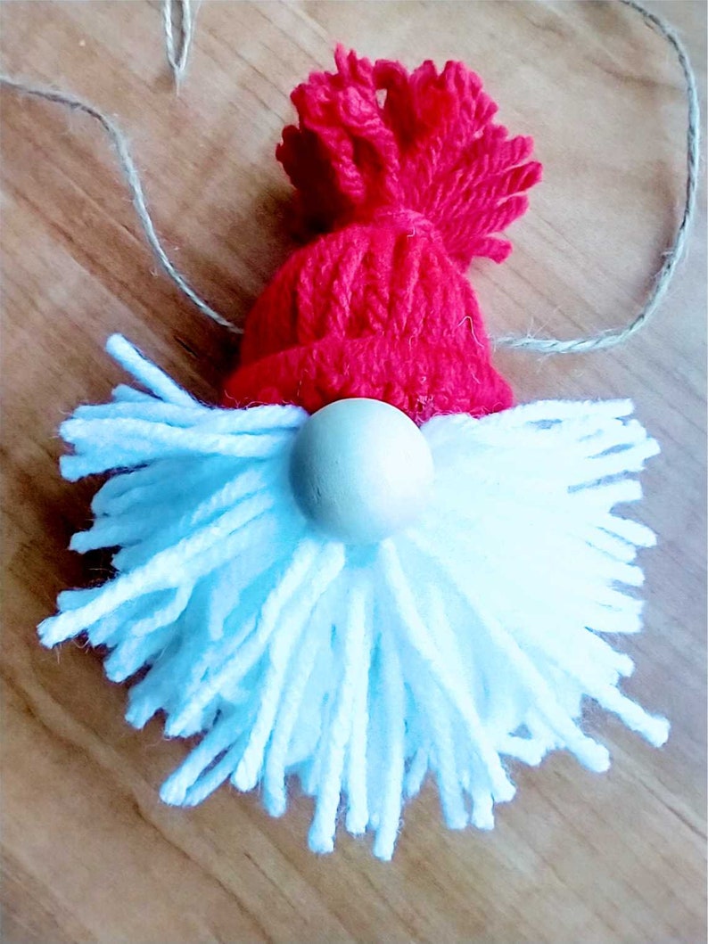 Santa Gnome Christmas Garland Christmas Gnomes Yarn Gnome Etsy