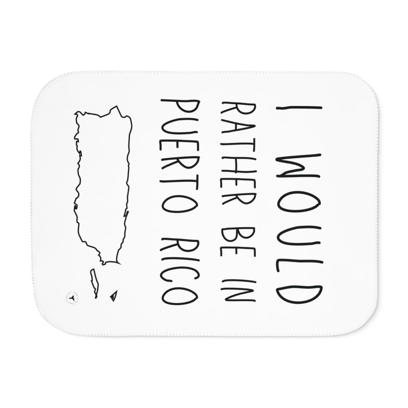 Puerto Rico Sherpa Blanket, Two Colors Spanish Sayings Latino Gifts