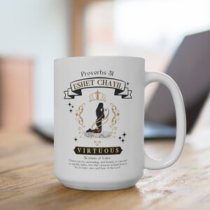 Proverbs 31 Woman Mug: Christian Gift, Bible Verse, Eshet Chayil