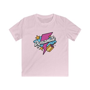 Kids Graphic Tee, &#39;Dynamite&#39; Design, Fun T-Shirt for Parties, Birthdays, Playdates, Gifts, Cool Kids Apparel, Colorful and Vibrant