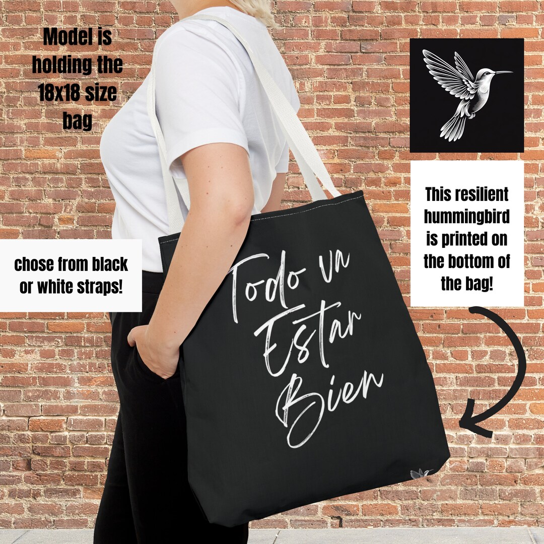 Sac fourre-tout chrétien avec message d'encouragement en espagnol