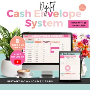 Digital Cash Envelope System, Budget Planner Spreadsheet (Google Sheets)