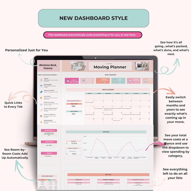 Moving Planner Google Sheets, New Home Checklist, Budget Tracker ...