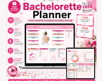 Bachelorette Party Planner Google Sheets | Budget, Itinerary, Guest List Template
