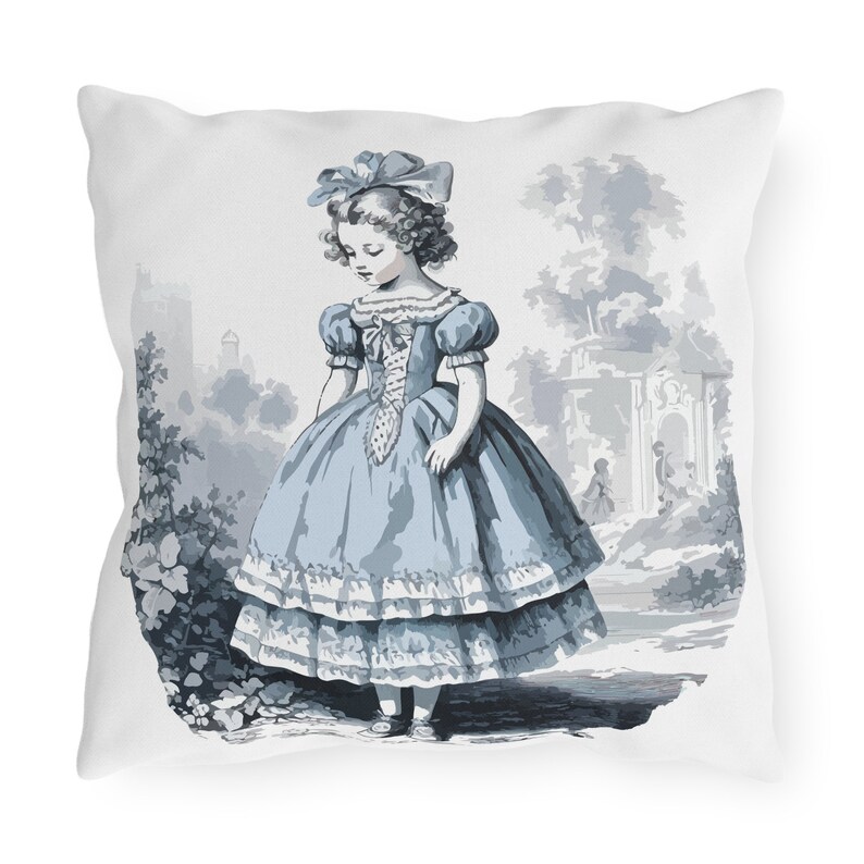 Waterproof Toile De Jouy Outdoor Pillow image 2