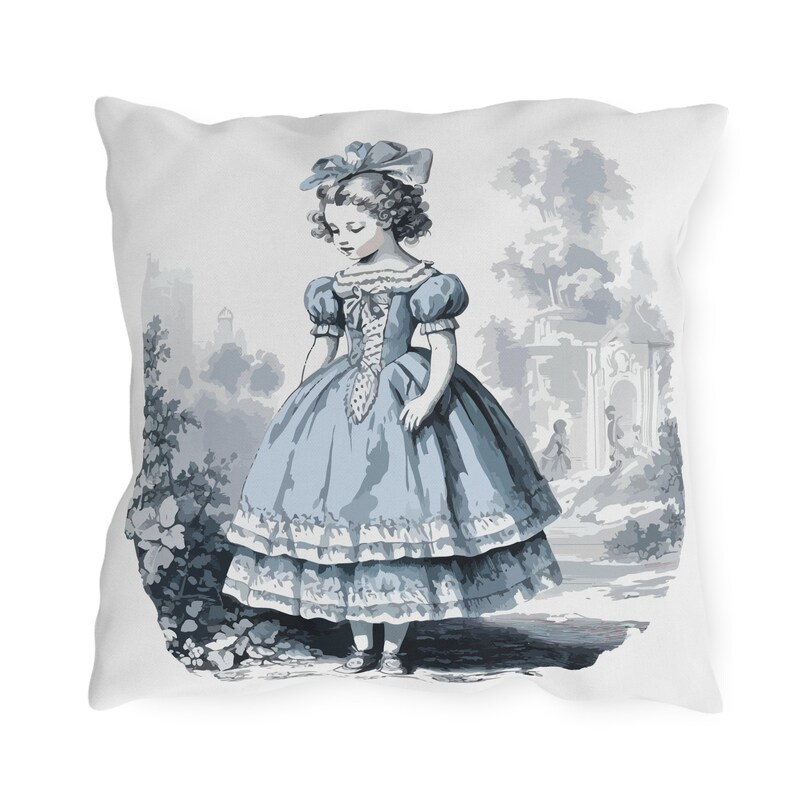Waterproof Toile De Jouy Outdoor Pillow image 8
