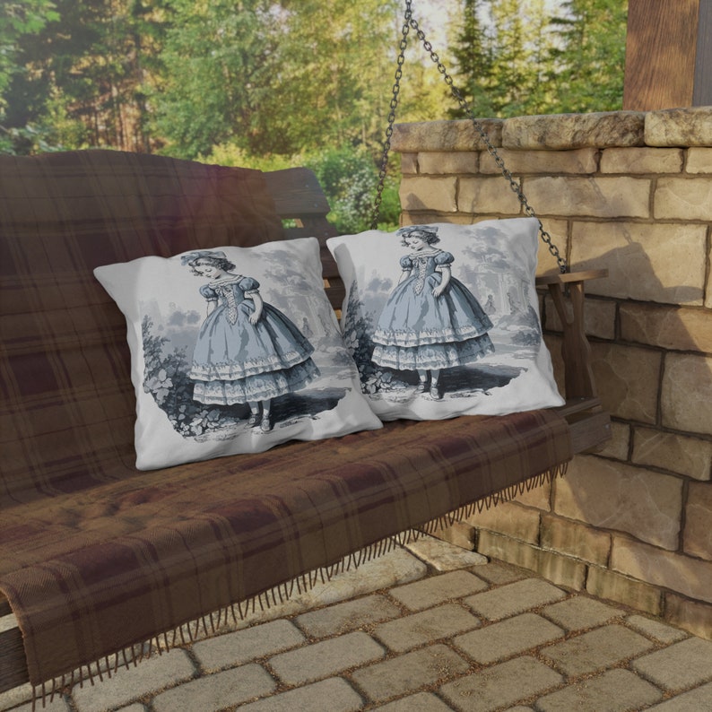 Waterproof Toile De Jouy Outdoor Pillow image 7