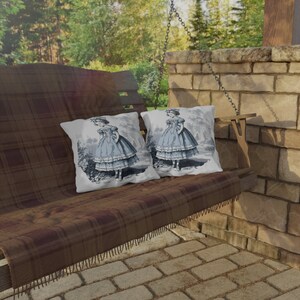 Waterproof Toile De Jouy Outdoor Pillow image 3