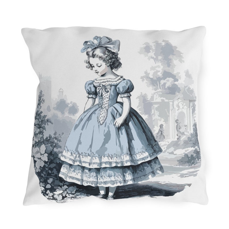 Waterproof Toile De Jouy Outdoor Pillow image 4