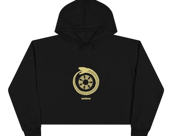 Snake Crop Hoodie, Dark Academia Gothic Clothing, Mystical Snake Crop Sweatshirt, Fairycore Vintage Crop