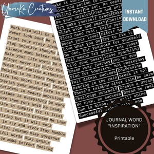 Inspiration Word Journal scrapbook printable and fussy cut