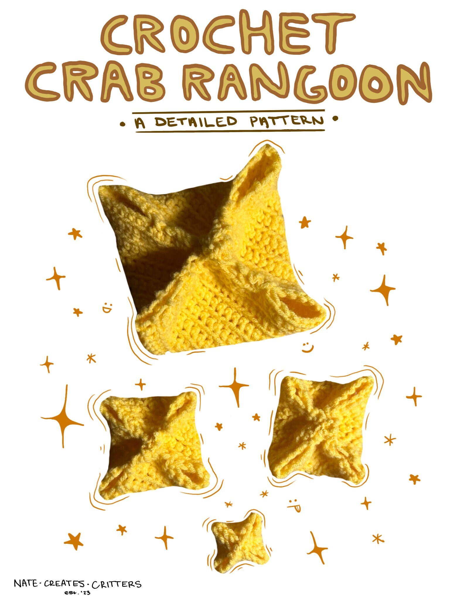 Crochet Crab Rangoon Pattern Etsy