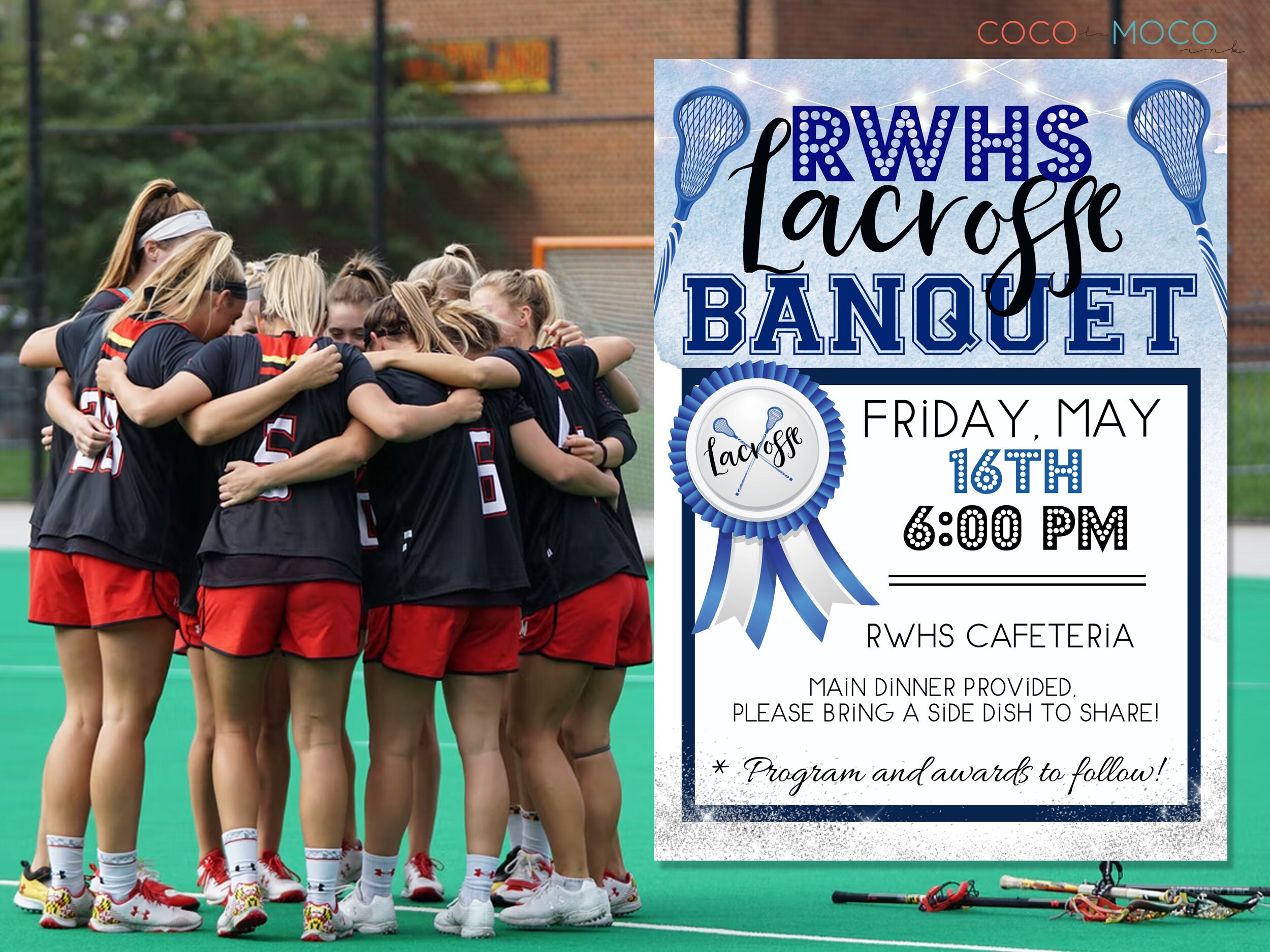 EDITABLE Lacrosse Banquet Invitation Template End of Season Etsy