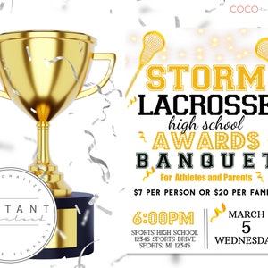 Lacrosse Banquet Template Lacrosse Awards End of Season Ceremony Team ...
