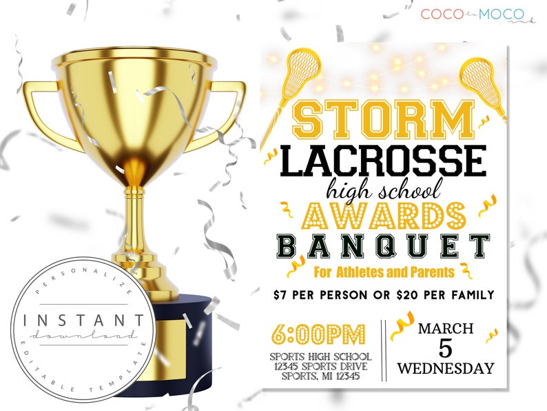 Lacrosse Banquet Template Lacrosse Awards End of Season Ceremony Team ...