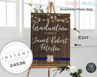 Police Graduation Easel Size Poster | Police Party Sign Template | Welcome Law Enforcement | Police Officer Graduation Sign |Congrats Poster