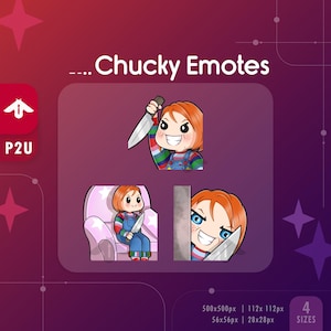 DBD Chucky Emote Pack 2 | Streamer Emotes | Horror Emotes for Twitch and Discord