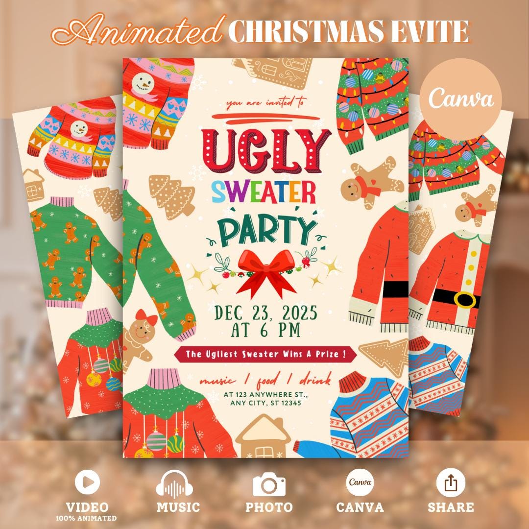 Ugly Christmas Sweater Dress - Etsy