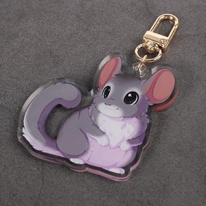 Chinchilla de pelaje estándar - Dije acrílico para mascota