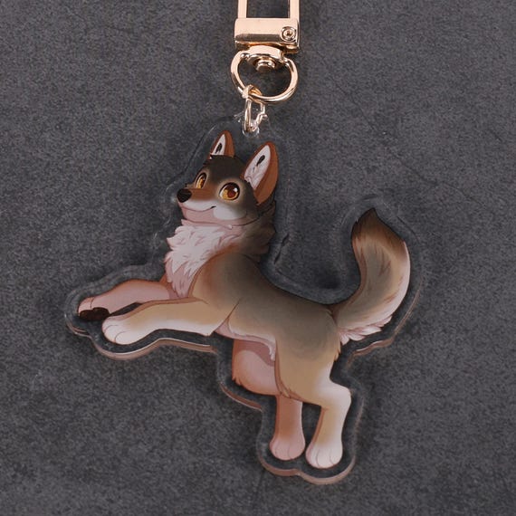 Timber Wolf - Acrylic Charm - Animal Keychain