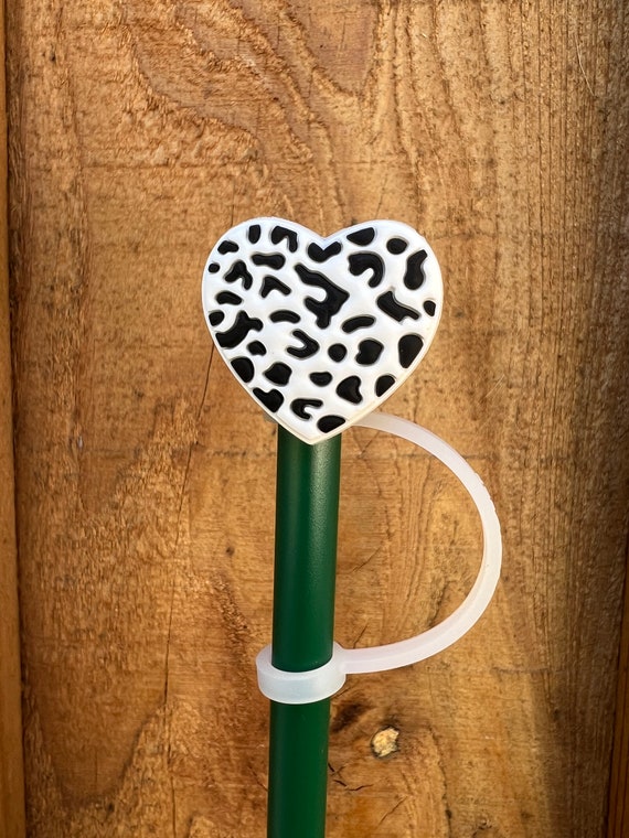 Leopard Heart Straw Topper Gift for Her Stanley Straw Topper