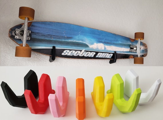 Skateboard Wall Mount Longboard Wall Mount Skate Rack Etsy Israel