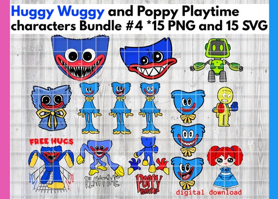 Huggy Wuggy Kissy Missy Poppy Playtime Bundle SVG, Huggy Wuggy