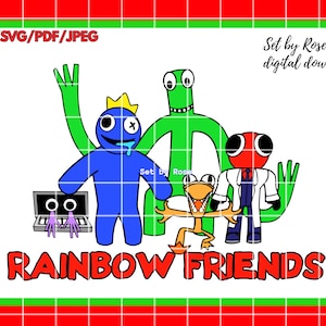70 Rainbow friends SVG, Rainbow friends PNG, Sublimation, Transfer, Di