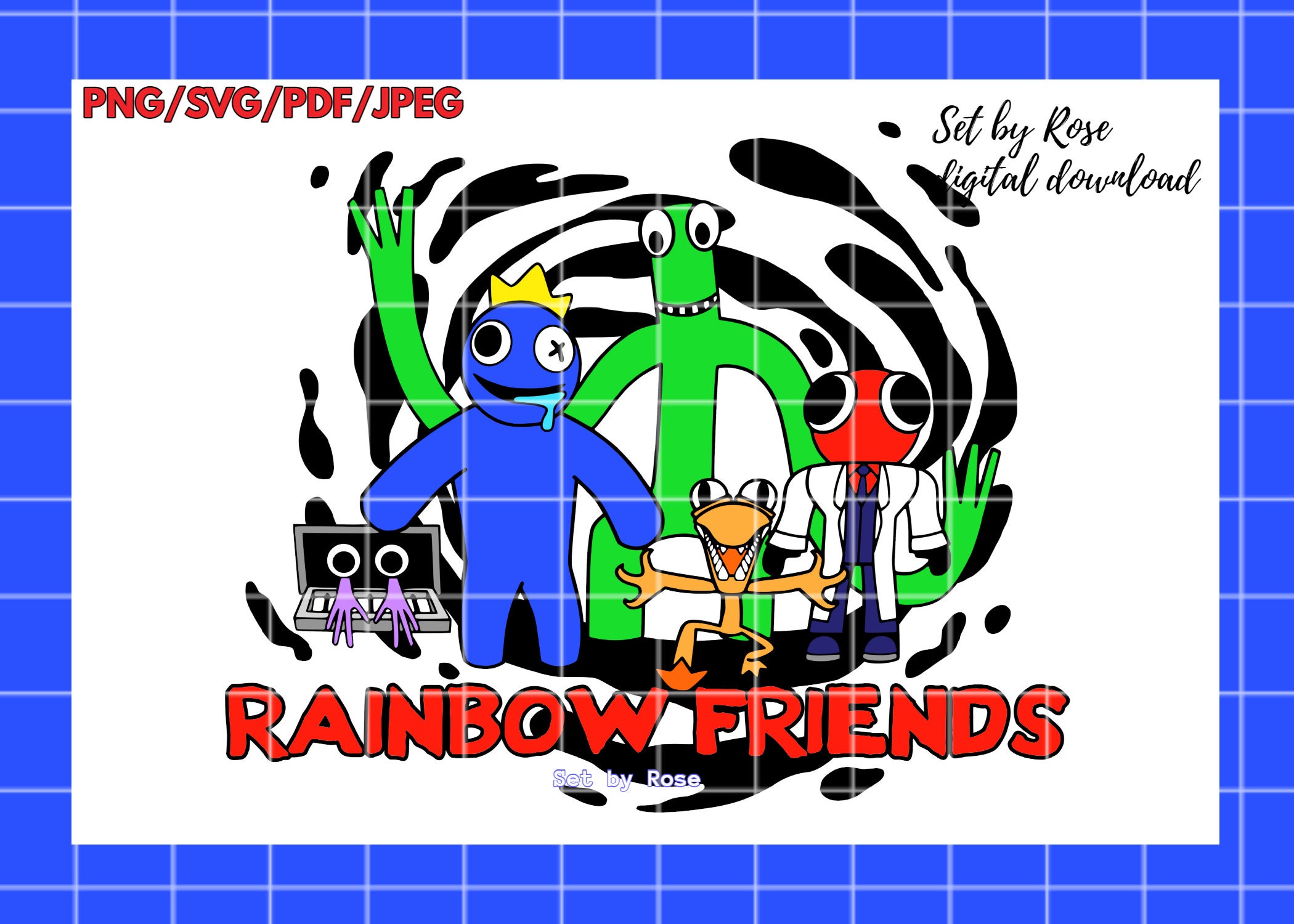 Rainbow friends SVG, Purple SVG, Rainbow friends png, Cutting File, Cricut,  Plotter, Еasy to use, Vector illustration