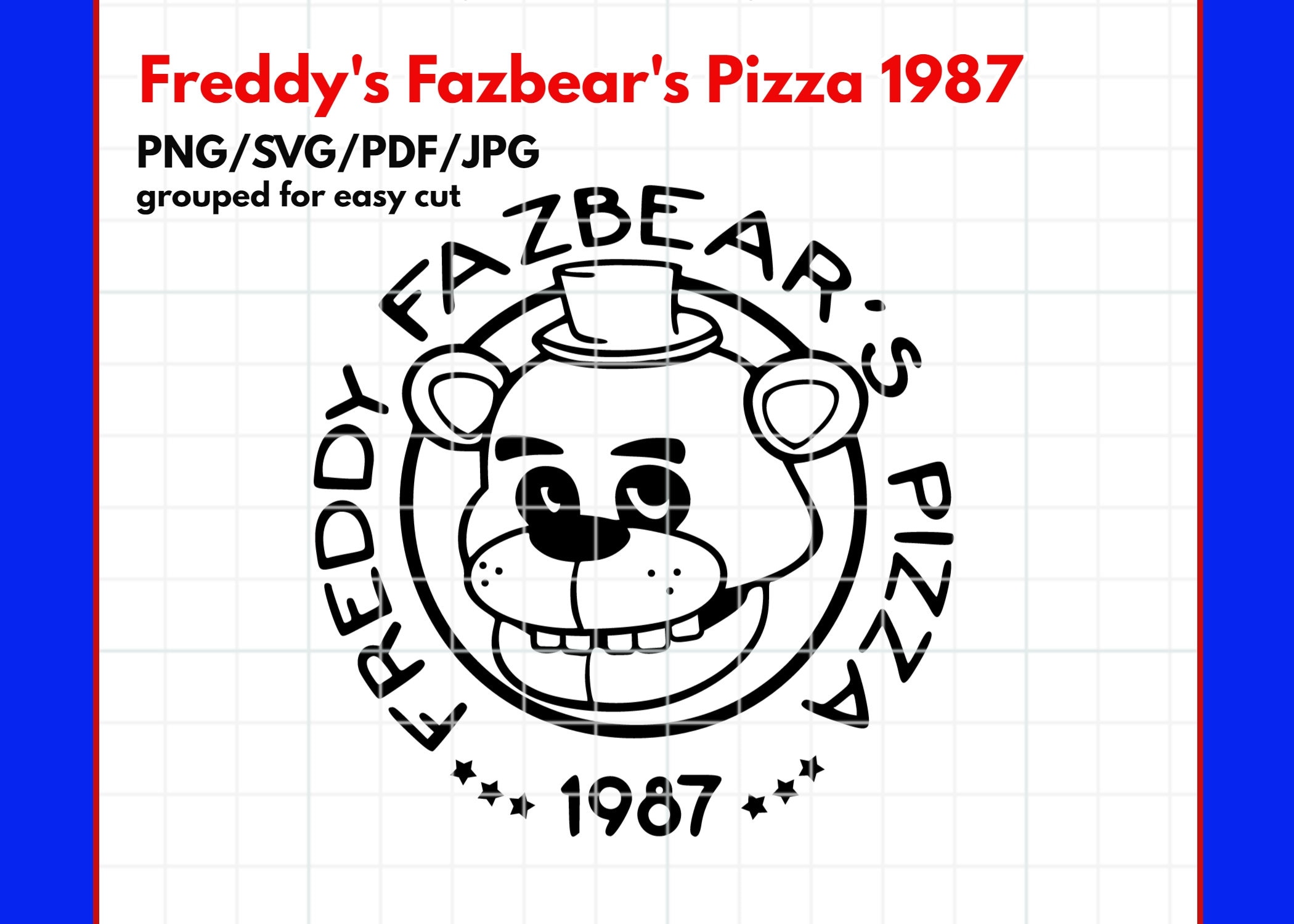 Five Nights at Freddy's Security Breach Character Logos 4 Individual Svg's  Svg Png Pdf Dxf Eps Cricut Silhoutte Sublimation Coloring Page 