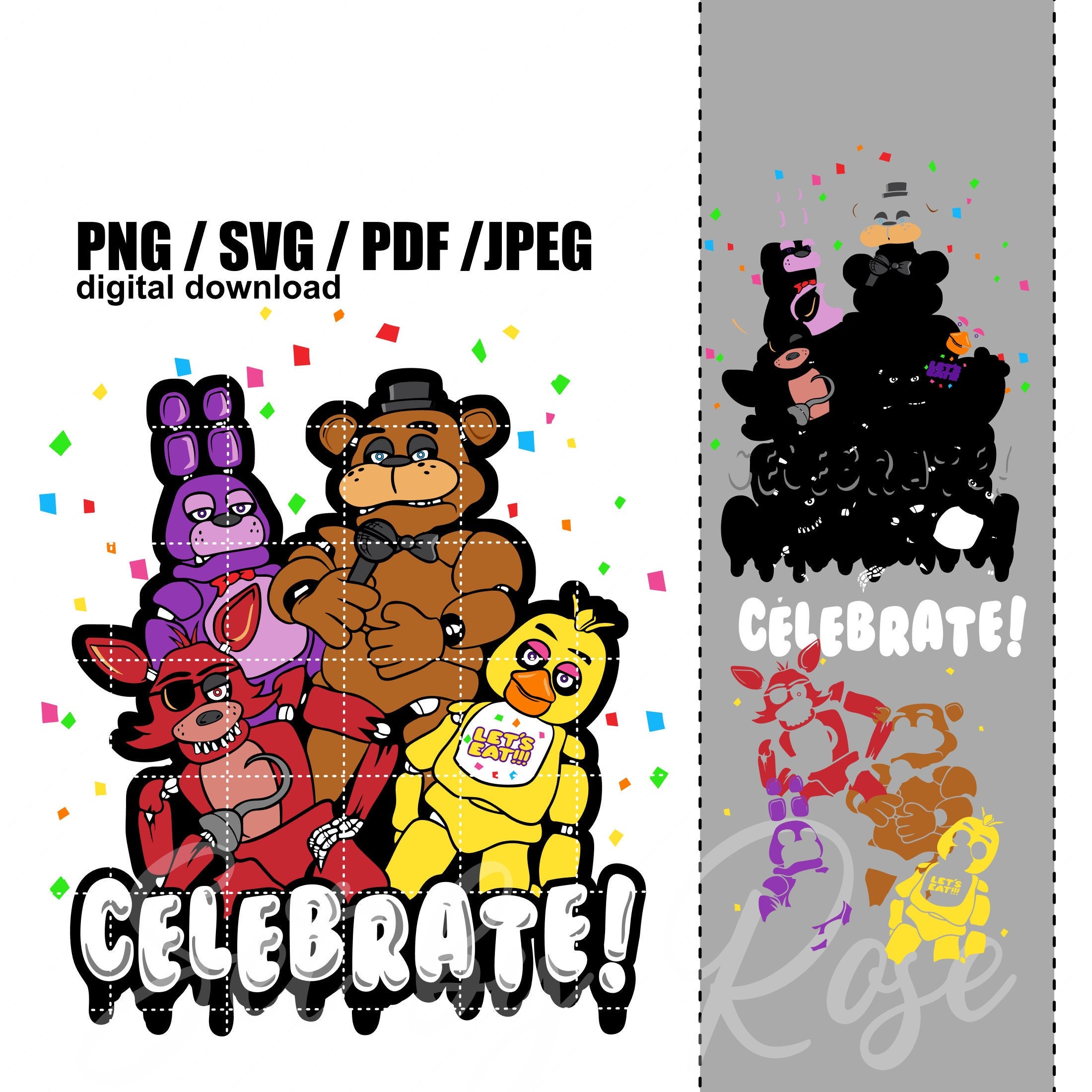 FNAF Cake Toppers Fnaf Printable Centerpiece Five Night's at Freddy's Decorations  Fnaf Birthday Download Fnaf Centerpiece Birthday Fnaf Bday 