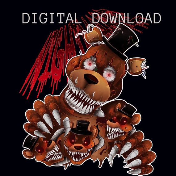 Freddy gift FNAF fanart Five Nights at Freddys digital Fazbear FNAF horror  drawing gift Halloween decor digital drawing FNAF 1 instant