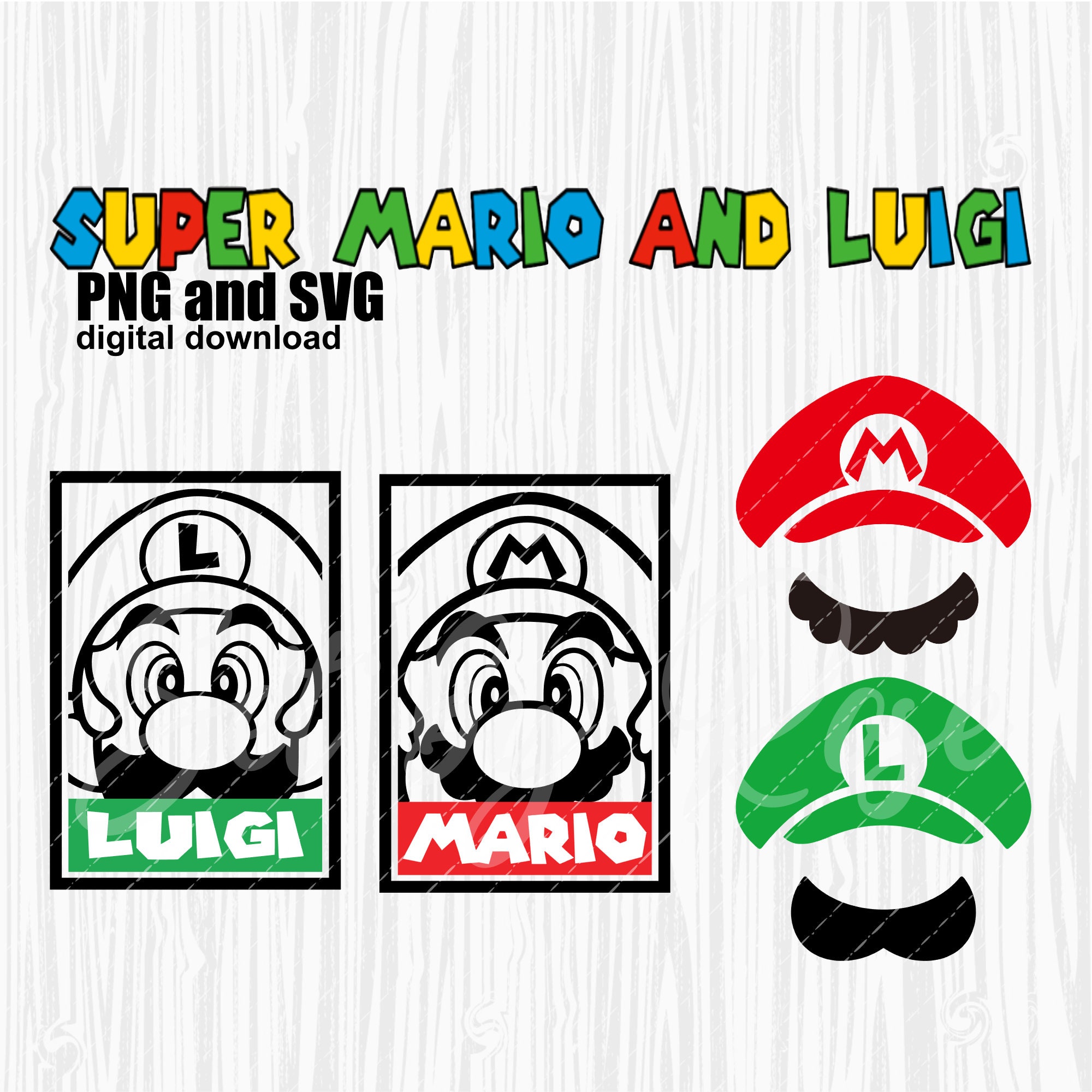 Super Mario and Luigi Movie Png and Svg/ Perfect for Tshirt/ Htv/vinyl ...