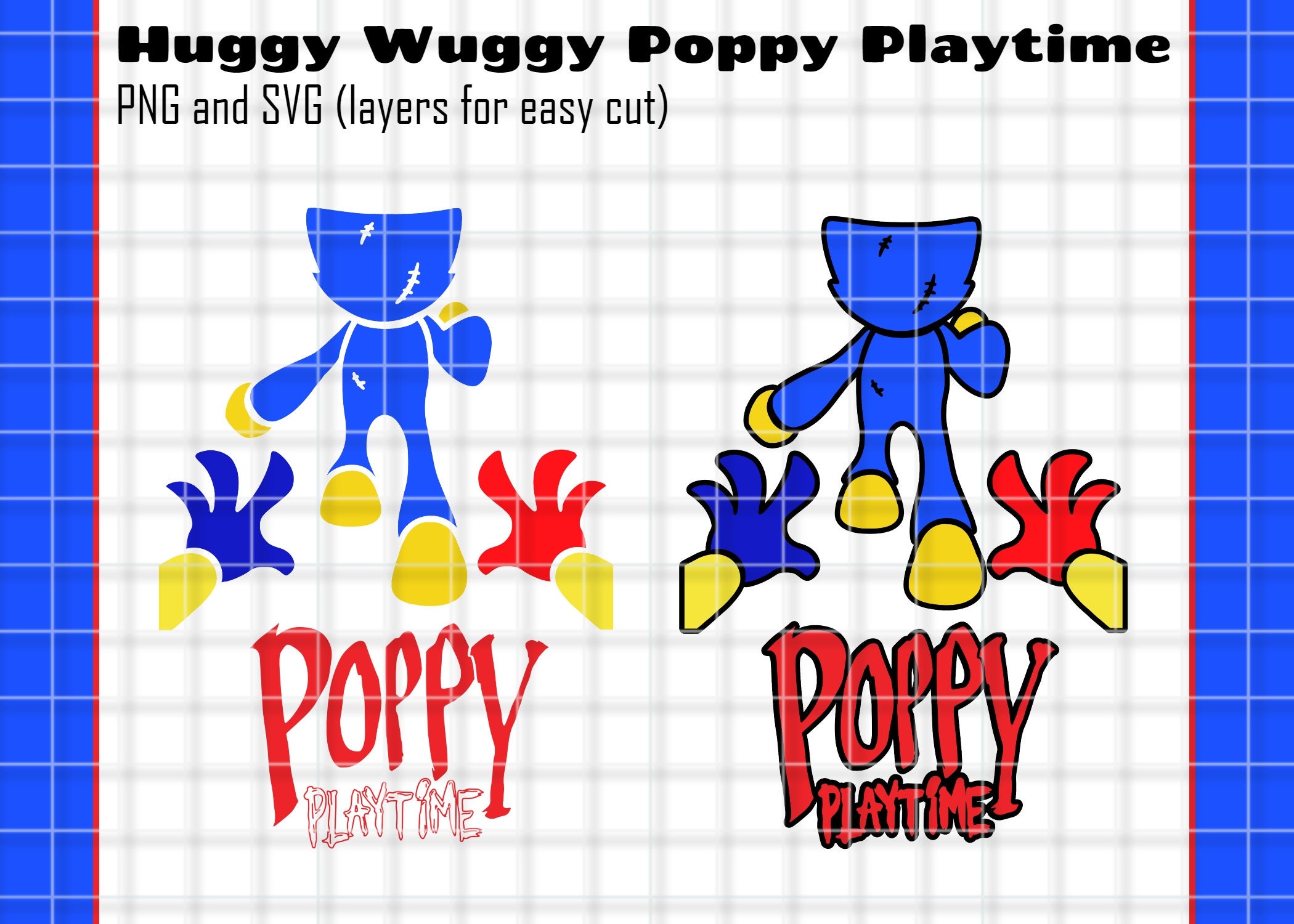 Huggy Wuggy Fnf Poppy Playtime Characters NEW Bundle 4 15 PNG 