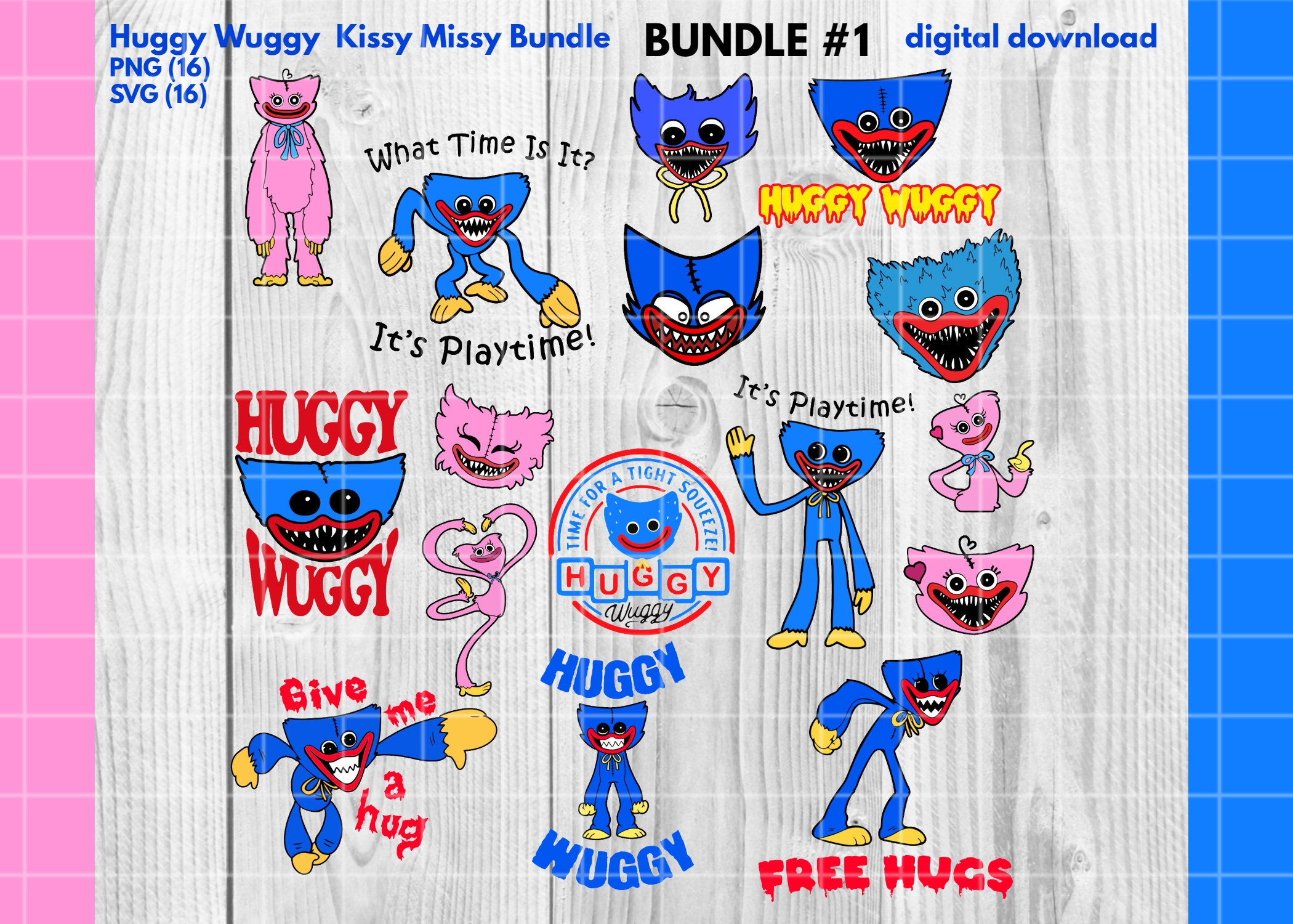 Give Me A Hug Huggy Wuggy Poppy Playtime SVG PNG