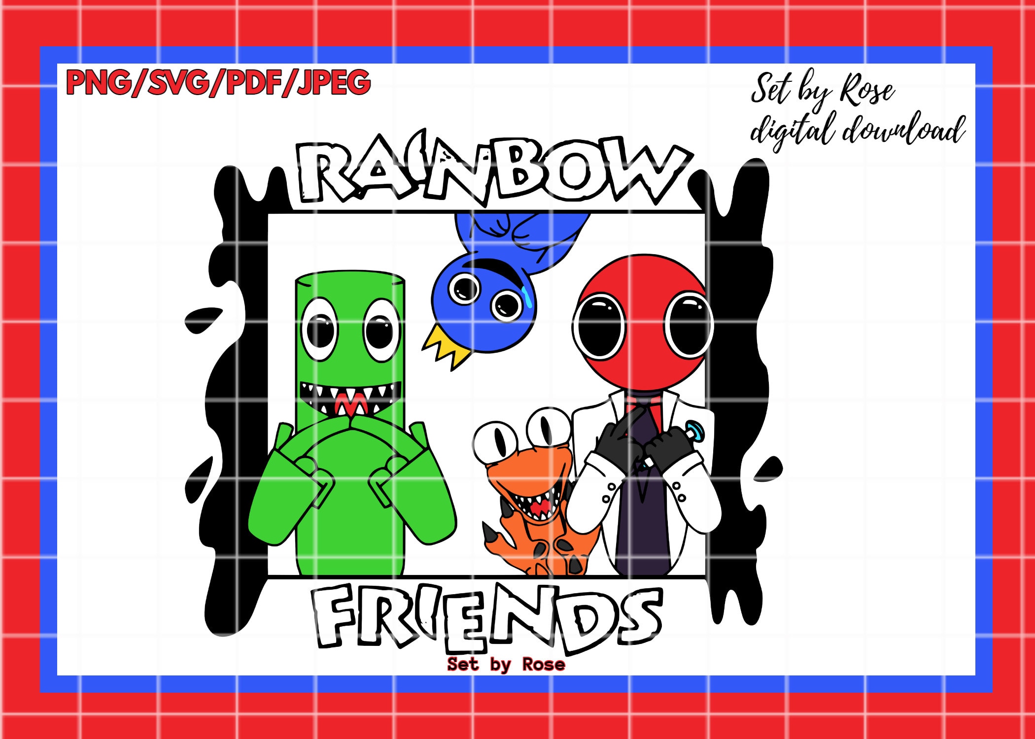 Rainbow Friends Roblox Embroidery Design Machine (Instant Download