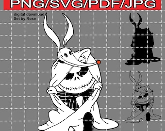 Jack Skellington and Zero png / svg / pdf / jpg