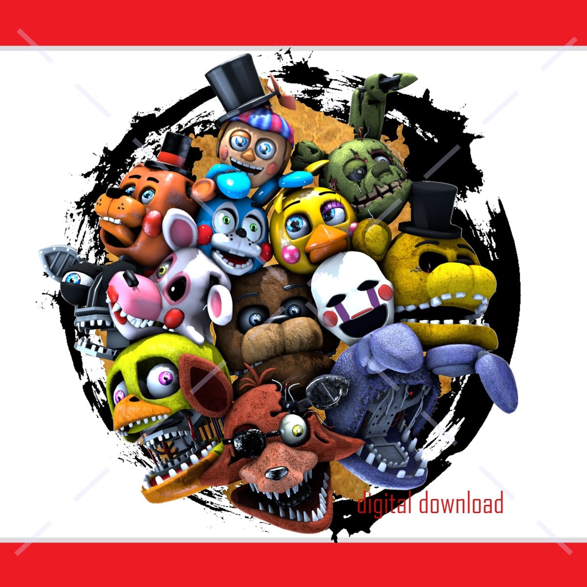 FNaF Glamrock Bonnie Earrings Perler Security Breach Ruin DLC Five Nights  Freddy