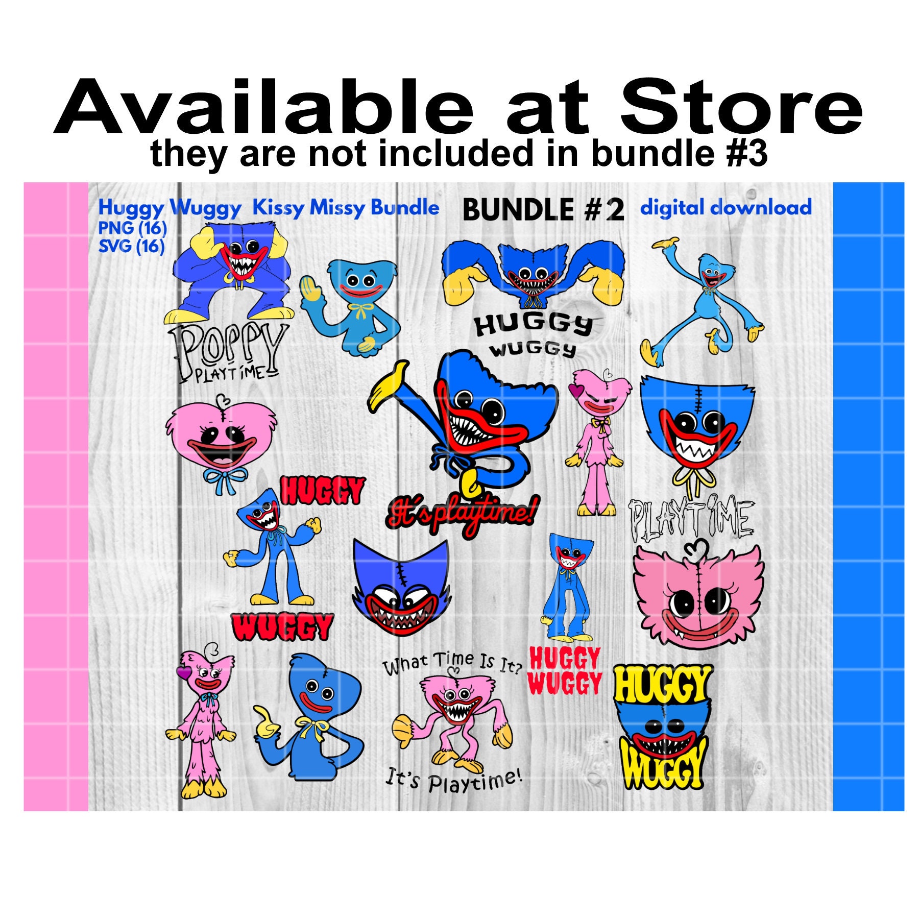 Huggy Wuggy Kissy Missy Poppy Playtime Fnf Bundle PNG Huggy -  Finland