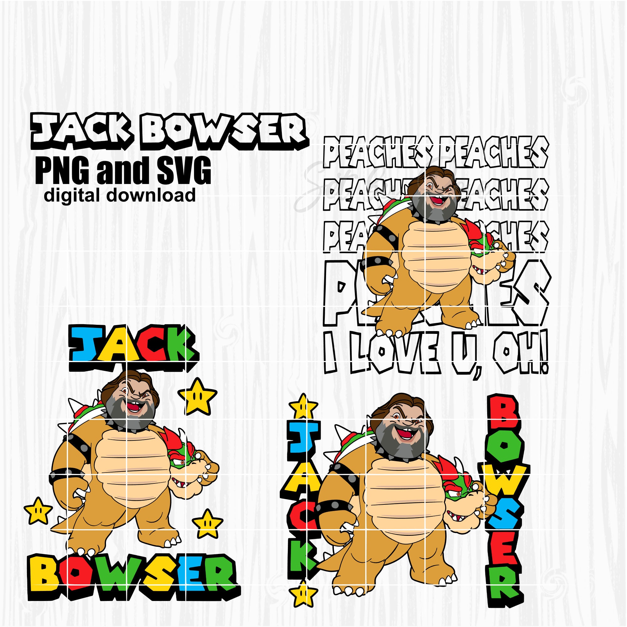 Peaches Peaches Peaches Jack Bowser Super Mario Movie SVG and -   Portugal