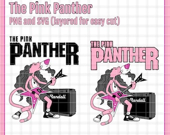 The Pink Panther Rock Randall PNG and SVG/perfect for HTV/vinyl/sublimation/decal/tshirt/waterslide/craft/tshirt