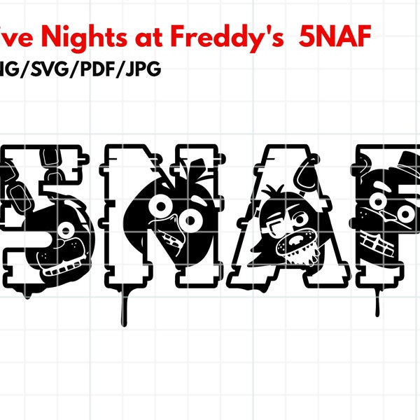 Five Nights at Freddy's FNAF 5naf/violation de sécurité/logo svg/png/pdf/jpg