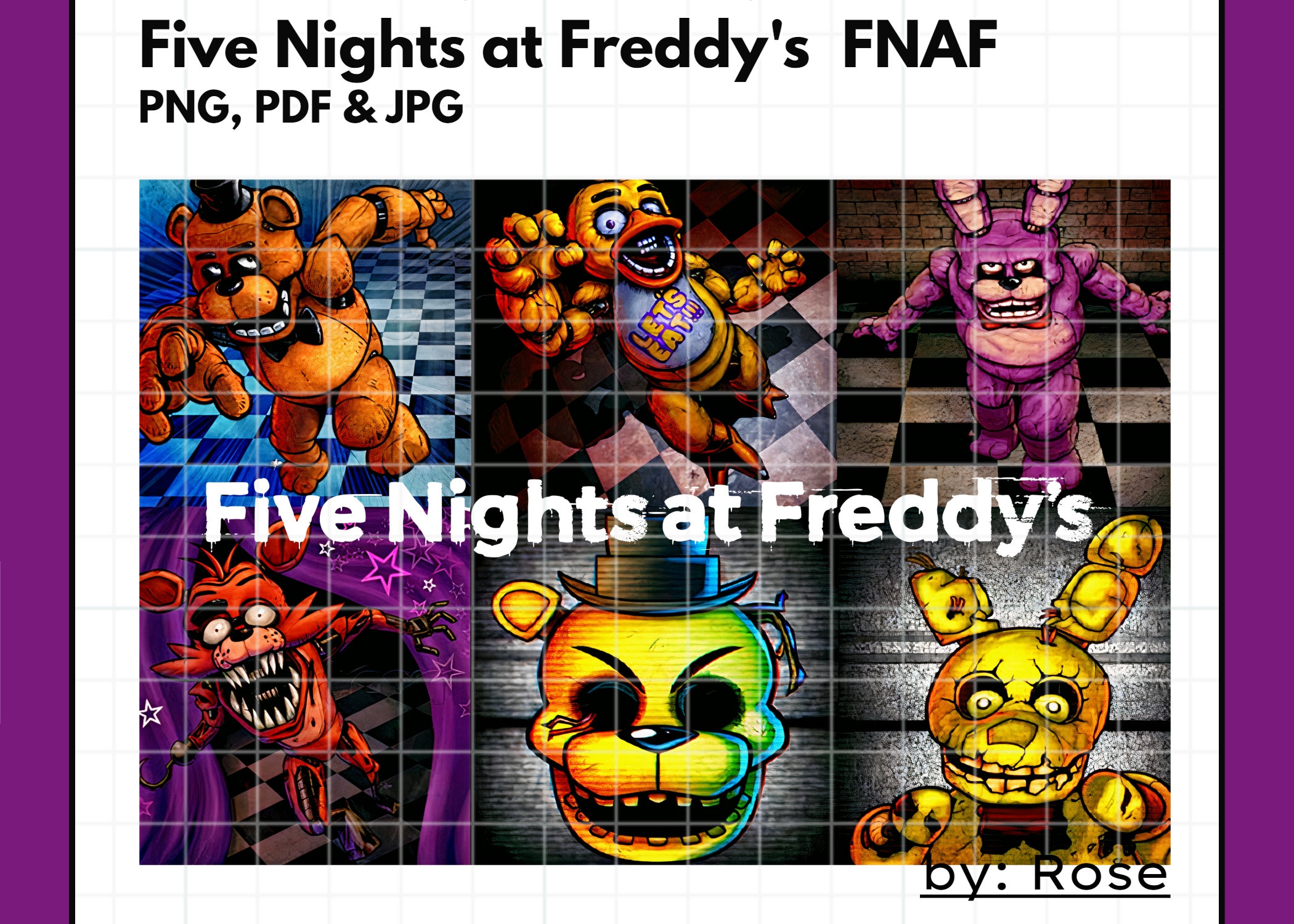 FNAF Five Nights at Freddys 1 Png Perfect for Sublimation -  Finland