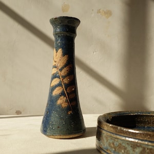 French Ceramic Pottery Candlestick / Ashtray.