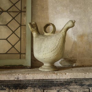 Vintage Greek Ceramic Folk Art Jug – Zoomorphic Pottery Vase – Mediterranean Ethnic Home Decor