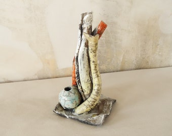 Unusual Raku Ceramic Sculpture.