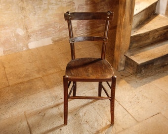 Antique French Bistrot Wooden Chair.