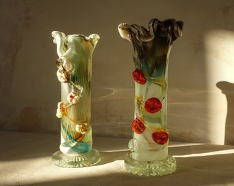 50s Murano Opalescent Glass Art Vase.